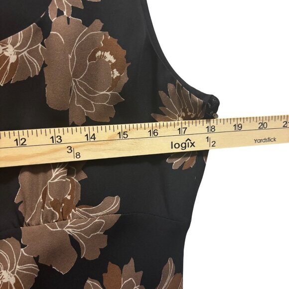J. Crew Womens Black & Brown Floral Sleeveless Silk Dress Size 12 - Picture 4 of 6